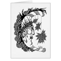 Man in Moon Greeting Card