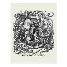 Man Is But A Worm Postcard