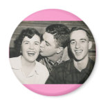 man kissing lady on cheek magnet