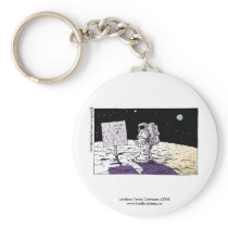 Man Lost On Moon Funny Keychain