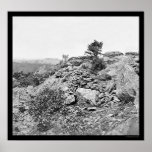 Man near the Gettysburg, PA Breastworks 1863 Print