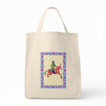 man on horse canvas bags