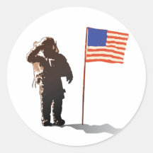 Man on the moon - Astronaut Round Stickers