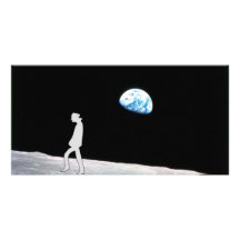Man on the moon photo greeting card