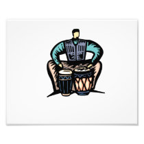 Man Playing Bongos Stylised Graphic