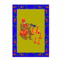 Man playing flute, Dancing Fire