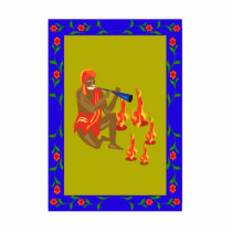 Man playing flute, Dancing Fire