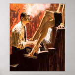 Man Playing the Piano and a Pinup Girl's Legs posters