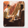 Man Playing the Piano and a Sexy Girl's Legs Mousepads