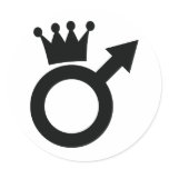 man sign with crown icon stickers