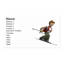 Man Skiing Business Card Templates