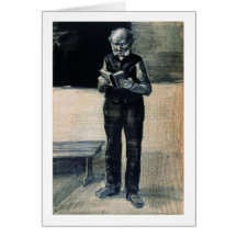 Man Standing Reading a Book, Vincent van Gogh Card