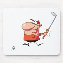 Man-swings-golf-club Mousepad