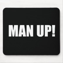 MAN UP white Mousepads
