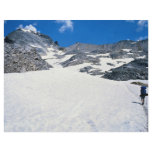 Man walking in snow, Col du Fromage, Alps, France flyers