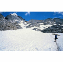 Man walking in snow, Col du Fromage, Alps, France Photo Cut Out
