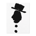 man with hat silouette black and white postcards