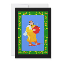 Man with pot of food