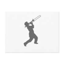 man with trombone post card