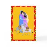 Man & Woman hugging with Donkeys