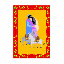Man & Woman hugging with Donkeys