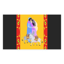 Man & Woman hugging with Donkeys