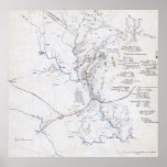 Manassas First Battle of Bull Run Civil War Map Poster