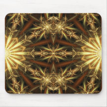 ManaStar Yellow  - Geometric Fractal Pattern Mousemat