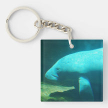 Manatee Swimming Keychain