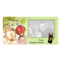 Manchester Terrier ~ Green Leaves Design Customized Photo Card