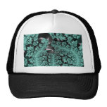 Mandala Fractal Digital Broken Green Glass Trucker Hats