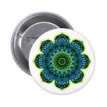 Mandala green blue pin