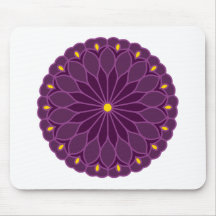 Mandala Inspired Violet Flower Mouse Mats