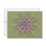 Mandala Original Drawing with Digital Coloring Personalized Announcement