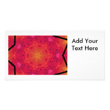 Mandala Star in Pink, Orange, and Yellow Picture Card