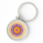 Mandala yellow violet keychains