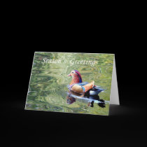 Mandarin duck, Happy Christmas Card,