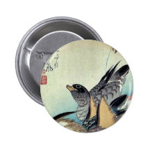 Mandarin ducks by Ando, Hiroshige Ukiyoe Pinback Buttons