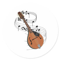 Mandolin Round Sticker