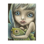 Mandy and fish post card