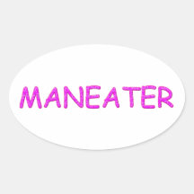MANEATER OVAL STICKERS