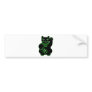 maneki neko green neon bumper sticker