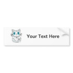 Maneki Neko White Lucky Beckoning Cat Bumper Stickers