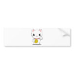 Maneki Neko - White Lucky Cat Bumper Sticker