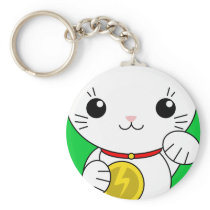 Maneki Neko - White Lucky Cat Keychains