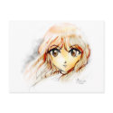 Manga Anime Girl sketch big eyes kawaii cute postcards