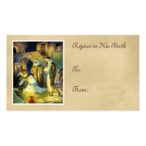 Manger Jesus Gift Tag Christmas Business Card Templates