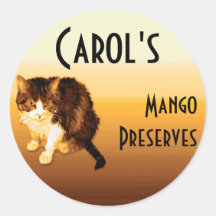 Mango Kitty Personalised Round Stickers