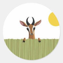 Mango the Gazelle Peek-a-boo Round Stickers
