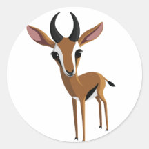 Mango the Gazelle Round Stickers